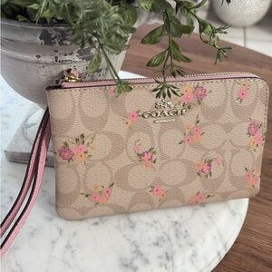 Coach Pink Floral Wristlet